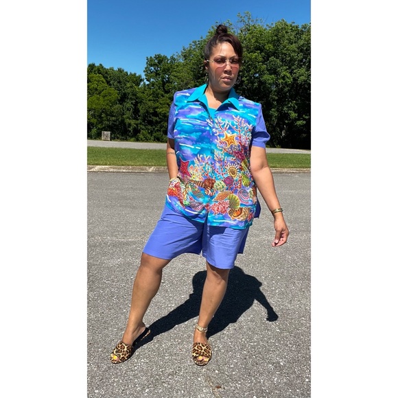 Vintage Sequin Diane Gilman Three Piece Short Set - Picture 1 of 6